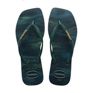 Havaianas Havaianas Brazilian Advanced Fashion Flip-Flops Square Head Metal Buckle Pure Natural Rubb