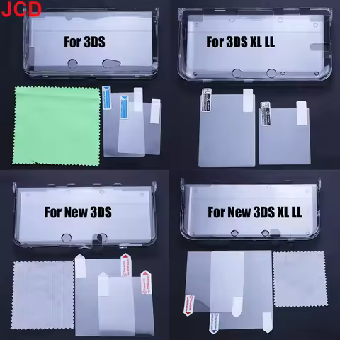 JCD Plastic Clear Crystal Shell Skin Case Cover For 3DS 3DS XL LL New 3DS New 3DS XL/LL Game Console