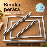Kastengel Cookie Dough Leveler Frame + Stainless Steel Cookie Dough Rollpin