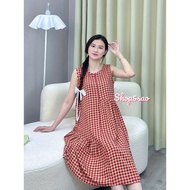 Women's tole dress, linen dress Sleeveless SHOP5SAO premium leather 2-piece home wear night dress fo