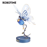 Robotime ROKR Butterfly DIY Mechanical 3D Puzzle Toys for Gifts Bionic Butterfly Wings Golden Lighti