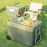 【Spot goods】Incubator Food Preservation Ice Bucket Outdoor Camping Picnic Box Roller Ice Cooler