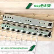 ecoWARE NJ5115 Full Extension Drawer Slide Colled-Rolled Steel Drawer Rail Side Mounted Drawer Slide