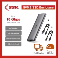 SSK M.2 M2 NVME SSD Enclosure USB C 3.1/3.2 Gen 2, External Portable SSD enclosure, SSD casing