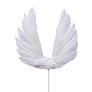 Large Feather Wings Cake Plug-In Baking Decoration Double-Sided Flag Dessert Table Dress Up Birthday