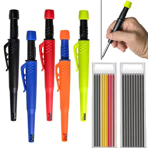 5 Colors 2.8mm Woodworking Mechanical Pencil Comes with Pencil Cap Pencil Sharpener 2B Lead Solid De