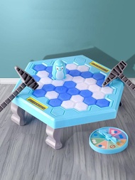 1件套塑膠建築現代企鵝和桌子設計啟蒙益智玩具適用於家庭