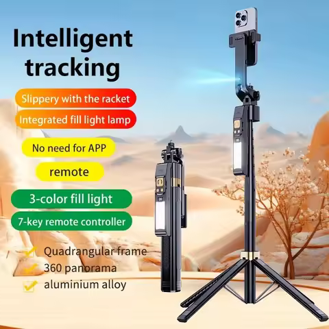 LISCN 1.8m 360 Gimbal Selfie Stick AI Intelligent Auto Face Tracking Tripod Stabilizer Phone Tripod 