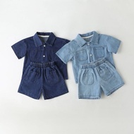 KEMEJA YANCSHOP Boys Suit J53 Jeans Shirt Set 1 - 5 Years