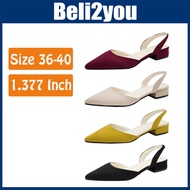 Pointed Low Heels Murah Flat Heels Women Kasut Heels Perempuan Kasut Flat Wanita Bertutup
