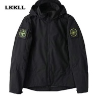 jaket lelaki Cotton-Padded High Quality Stone Island Shell Jacket Men's and Women's Same Windproof W