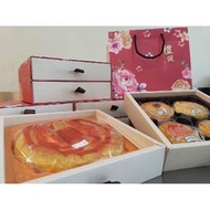 鹿港名產 [粘記餅舖] 中式雙層抽屜喜餅禮盒 古早味狀元餅 鴛鴦餅 新娘餅 魯肉肉鬆豆沙 紅豆麻糬 定製客製化