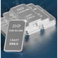 (1 Baht 3 Pieces) ️Flash ️999.9% SILVER Bar Weight 1 FINE 999.9% (Can Be Sold Back To The Shop)