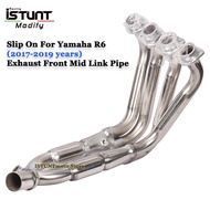 Slip On For Yamaha YZF-R6 r6 2017 2018 2019 Motorcycle Exhaust System Escape Modified Front Middle Link Pipe Tube