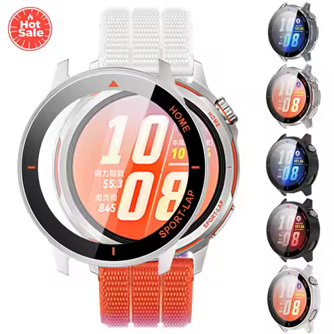 PC Case＋HD Glass For Huawei Watch GT Runner 2 Anti-falling Hard PC Screen Protective Cover Huawei Wa
