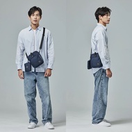 Large+Small Bag Two-Piece Set-deya Value Lightweight Functional Antibacterial Navy Blue-Coin Purse S