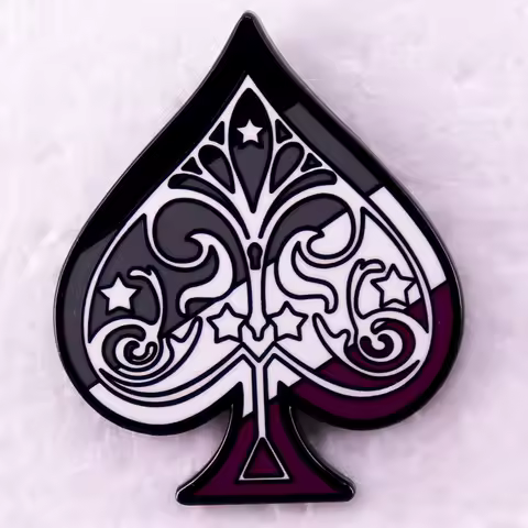 Ace Spades Purple Black Gray Asexual Pride Enamel Pin Badges Brooches LGBT gift