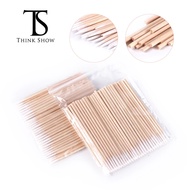 【In-demand】 100/200/500pcs Ultra-Small Wood Cotton Swab Lint Free Brushes Ear Clean Lash Glue Removi