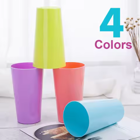 Reusable Plastic Cups 18 OZ / 530ML - Plastic Cups Dishwasher Safe PP Plastic Tumblers Drinking Cups