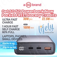 Lifely Power Bank - 130W Laptop Powerbank 20000mAh, Powerbank Notebook Ultra Fast Charge, Type C, USB A Suits All Device
