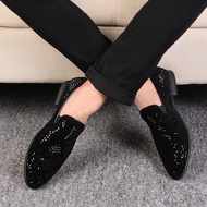 ☞รองเท้าอย่างเป็นทางการ รองเท้าบูท Fashion Style leather men shoes Casual Crocodile leather Loafers 