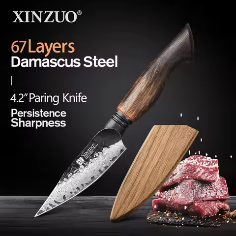 XINZUO 4.2 inches Paring Knife! 4.2 inches 67 Layers Damascus Steel lightweight sharp and an ideal g