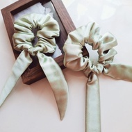 AXA BOW SCRUNCHIE hair tie/ hair band/ satin ribbon scrunchie/