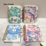 QIAN TI Sanzi Rio Animation Hello Kitty Notepad Cinnamoroll Kuromi สมุด A6เมโลดี้คอมพิวเตอร์สถานีโต๊