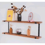 Wall shelf, 2-tier shelf, 0-tier wall shelf, minimalist multi-purpose iron wood shelf, aesthetic wal
