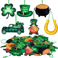 12 PCS Hiasan Shamrock 3D Hari St Patricks untuk Pokok, Hiasan Gantung Shamrock Ireland 3D, Hiasan S