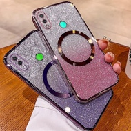 Casing for Huawei Nova 3i nova 3 Plating glitter phone case with magnetic suction and anti drop lens for full coverage Soft Cover