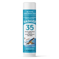 Badger Active Sunscreen Stick Board Spectrum SPF35 Unscented (18.4g)