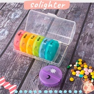 SOLIGHTER Health Care Tool Weekly Pills Case Morning and Night 7 Days AM PM Pill Organizer Rainbow C