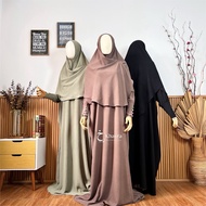 HANIFAH BATWING BUTTON CUFF SET | ABAYA CRINCLE BY KHAYRA MUSLIMAH