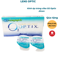 Kính áp tròng Ciba O2 Optix dùng 3 tháng không màu lens mắt trong suốt có độ cận - Lens Optic