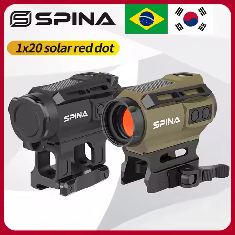 SPINA OPTICS HD 1x20 Solar Energy Red Dot Two Transformation Point Scope Sight Hunting QD Mount AR C