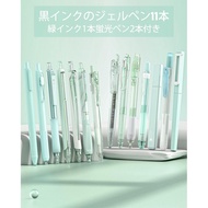 Four Candies Gel Pen Set: 12 x 0.5mm Pens + 2 Highlighters, Quick-Dry Ink, Cute Notebook Style.