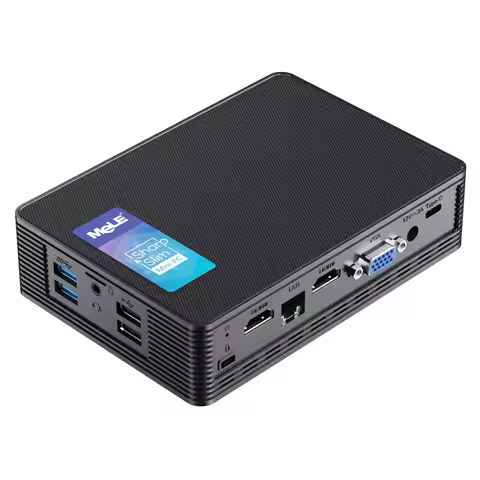 MeLE QuieterHD3 Fanless Mini PC Intel Celeron N5105 8GB 128GB M.2 NVMe SSD Computer 4K HDD Gigabit E