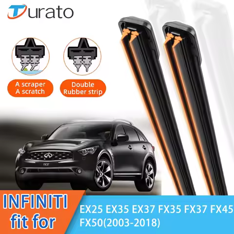 For INFINITI EX25 EX35 EX37 FX35 FX37 FX45 FX50 Front Windscreen Wipers Double Rubber Car Wiper Blad