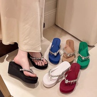 Flip Flops Ingvivi Wedges 809-13 Ingvv Swarovski Wedge Sandals Permata Sponge Sponge Flip7.5cm