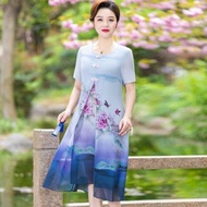 Sold Out No Replenishment 2024 Middle-aged Elderly Women's Dress Mother's Dress Dress Sold Out No Re