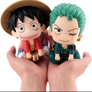 โมเดลวันพีช โมเดลโซโล โมเดลลูฟี่ Figure One Piece Luffy Zoro Sitting Posture Q Version 10.5cm Cute Doll Mini Figure Car Ornament Decoration Gifts for Kids