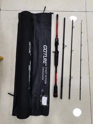 GOTURE MAGICIAN คันเบ็ดตกปลา 4ท่อน คาร์บอนไฟเบอร์ ตกปลาน้ำจืดปลาน้ำเค็ม สปินนิง คาสติ้ง ความแข็ง MH 