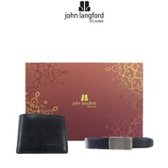 JOHN LANGFORD OF LONDON Giftset Bifold Wallet & 35MM Belt Synthetic Leather JLG132 (C)