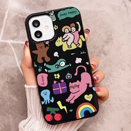 Good case Candy Soild Color Jelly Soft TPU กรณีโทรศัพท์สำหรับ iPhone 11 12 13 14 Pro Max iPhone XR 7 8 Plus X XS Max SE 2020 Cartoon cute Funny Animals Pattern Back Cover