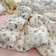 Cartoon Cute Crayon Shin-chan 4 IN 1 Bedding Sets Dormitory Bedroom Comforter Cover Flat Bedsheet Pi