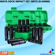 MATA Eye Socket Sock Extension Impact Socket 10pcs 1/2 Inch Impact Socket Length 8mm - 24mm