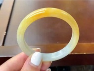 冰種玉鐲 天然翡翠玉鐲 A玉 手鐲 • 糯冰種蜜糖黃翡翠福鐲