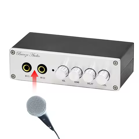 PT2399 Two-way Microphone Karaoke Machine Preamplifier JRC 5532DD Echo KTV reverbration OK Amplifier