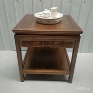 Solid Wood Tea Table Flower Stand Fish Tank Side Cabinet Small Square Table Home Storage Rack Natura